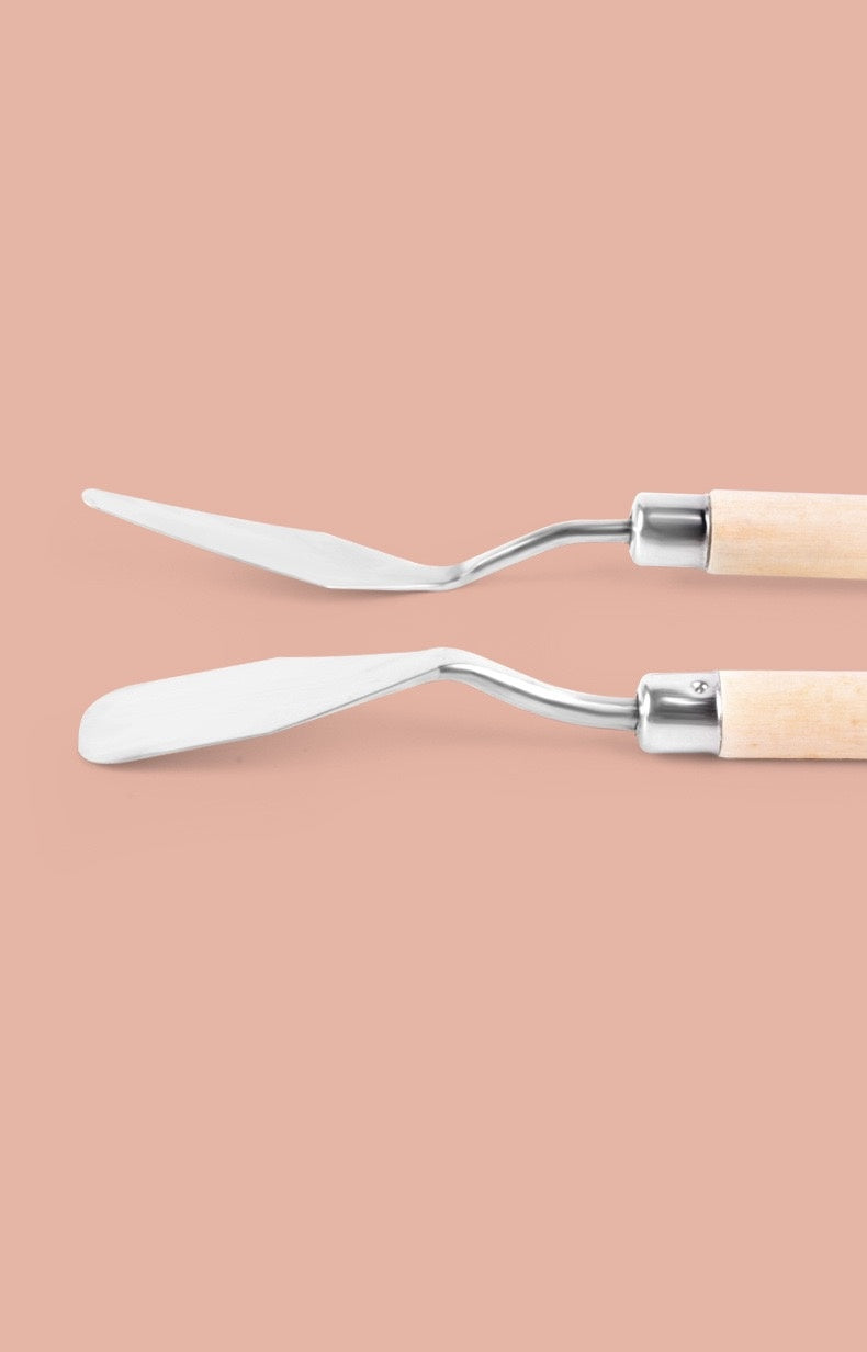 Palette Knife Set for Painting – 5PCS Stainless Steel Painting Knives with Wooden Handles, Professional Oil Paint Knives for Acrylic, Watercolor, Gouache & Texture Mixing