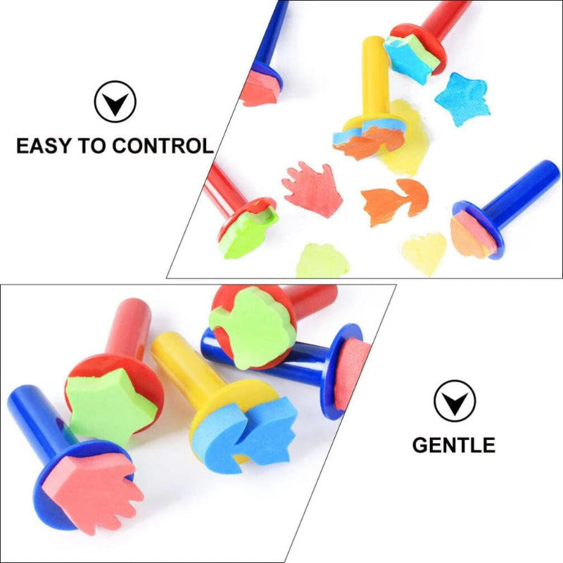 Children's Sponge Stamp Set for DIY Art, Cute EVA Foam Stamps for Kids, 5-Pack Colorful Patterns, Fun Educational Craft Tools, Easy to Use & Color, Boost Creativity