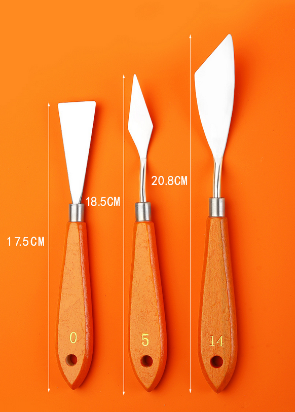 Palette Knife Set for Painting – 3PCS Stainless Steel Spatula Knives for Oil, Acrylic, and Gouache, Artist Painting Tools for Mixing & Texture Art