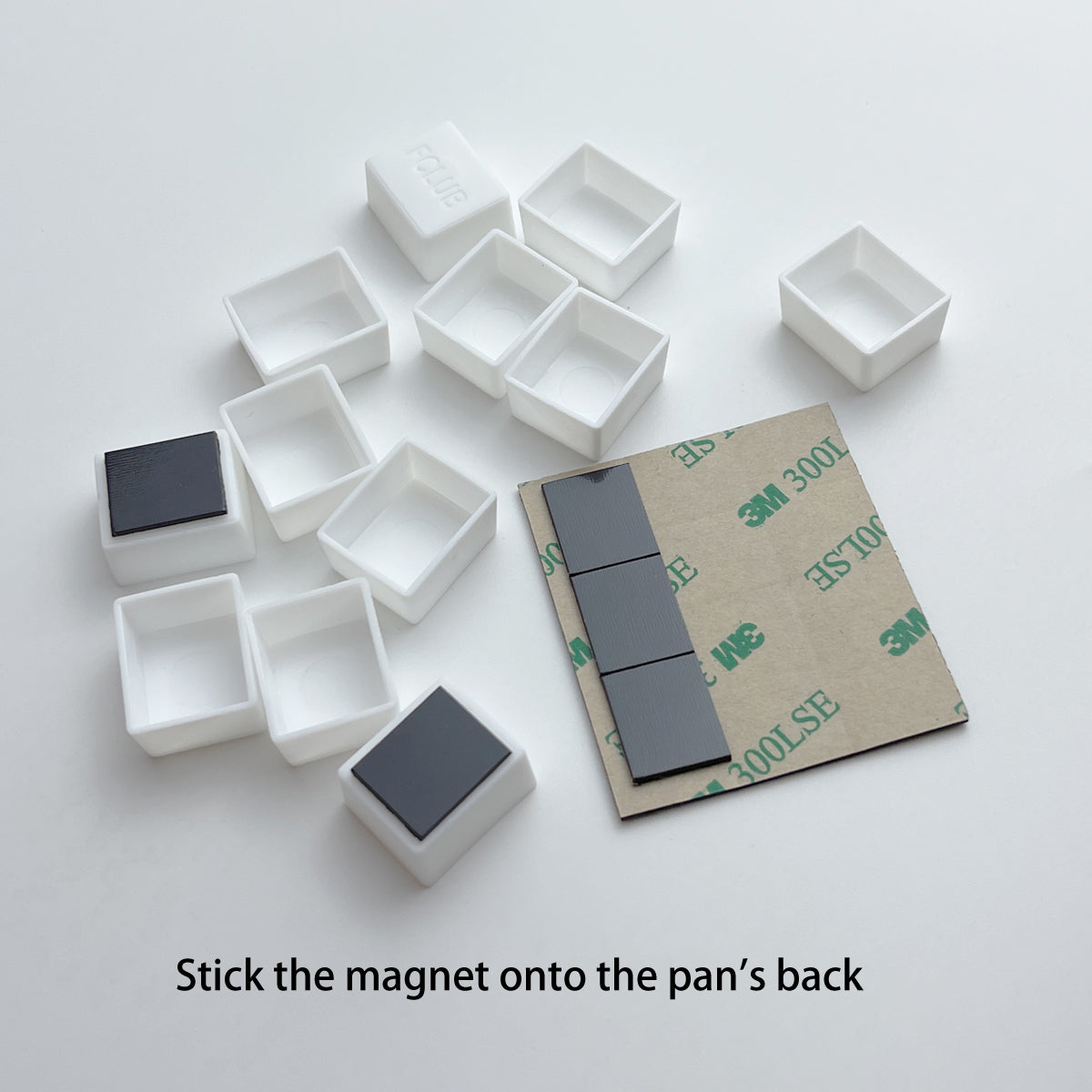 FCLUB Metal Empty Hinged Tins with 12pcs Magnetic Half Pans for DIY Travel Watercolor Painting