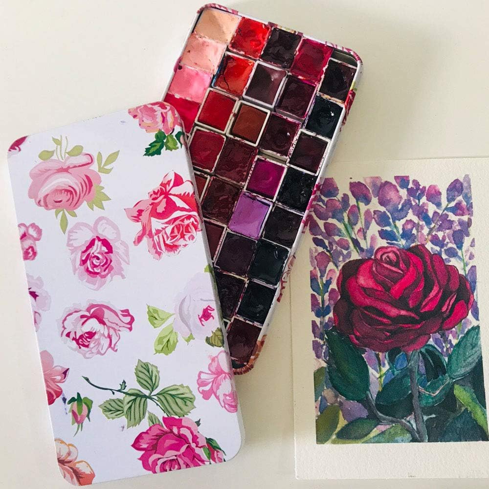 FCLUB Empty Watercolor Palette with Magnetic Pans,Paint Palette, Paint Tray Palettes, Painting Palette