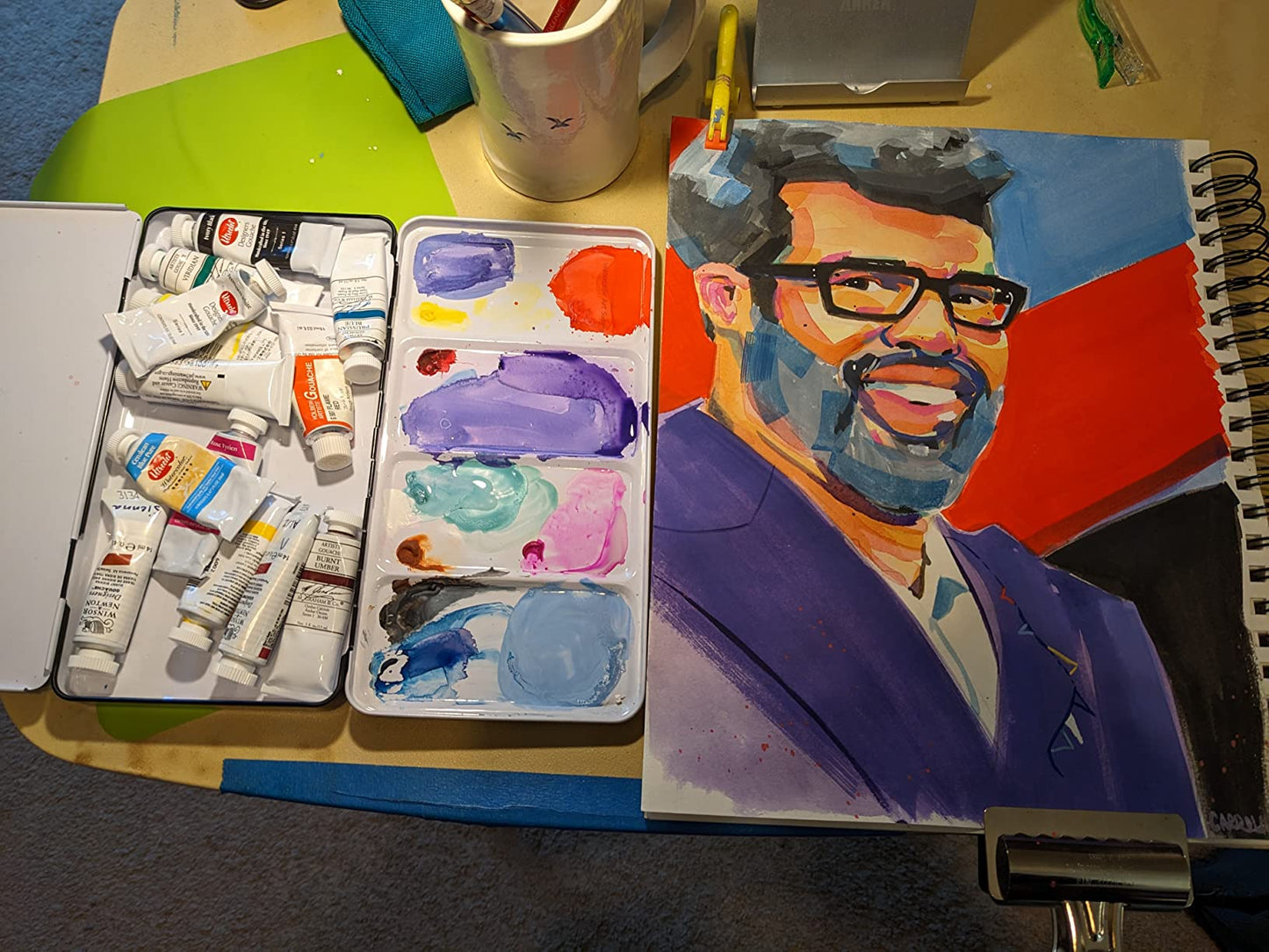 Large Watercolor Palette - Empty Watercolor Tins Palette Paint Case