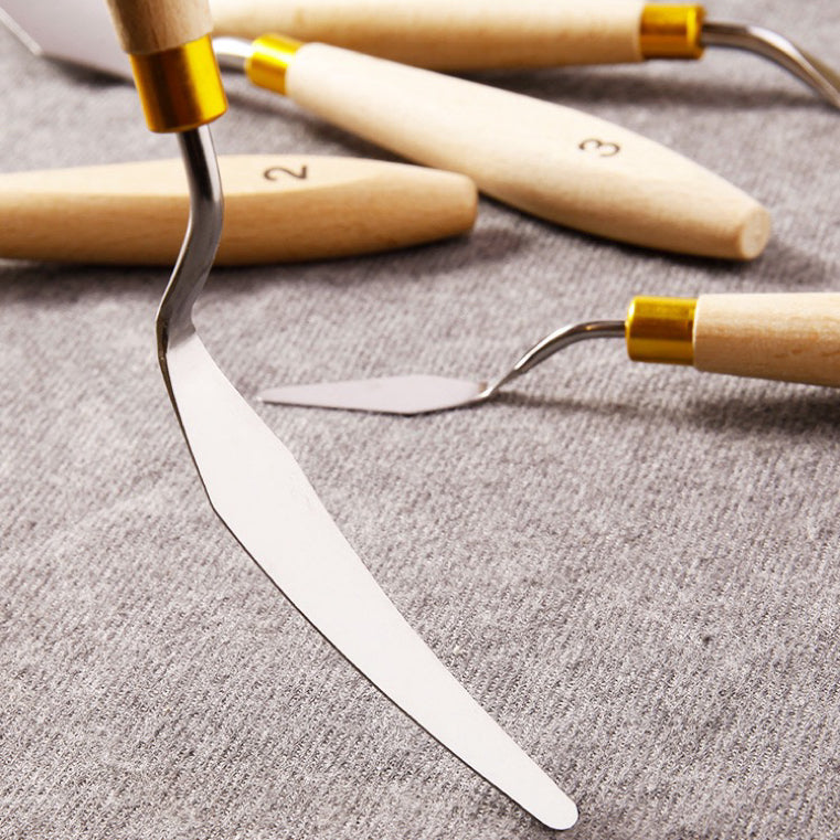 Palette Knife Set – 5PCS Stainless Steel Painting Knives for Oil, Acrylic & Gouache, Artist Spatula Set for Mixing, Blending & Texture Painting