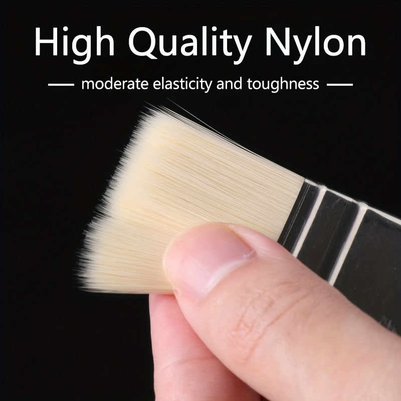 Nylon Hair Brush -  Flat Headed Brush - Painting Pen Brush -  Painting Brush Pigment Brush Water Powder Watercolor Oil Painting Acrylic Wall Painting Hand Painting Wall DIY Painting Tools Art Supplies