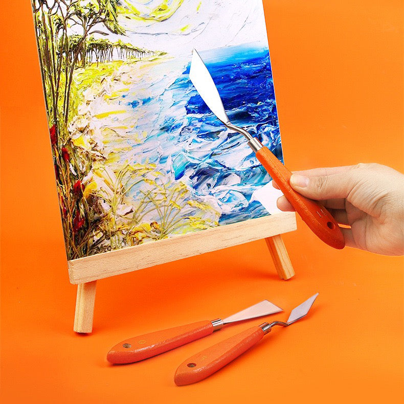 Palette Knife Set for Painting – 3PCS Stainless Steel Spatula Knives for Oil, Acrylic, and Gouache, Artist Painting Tools for Mixing & Texture Art