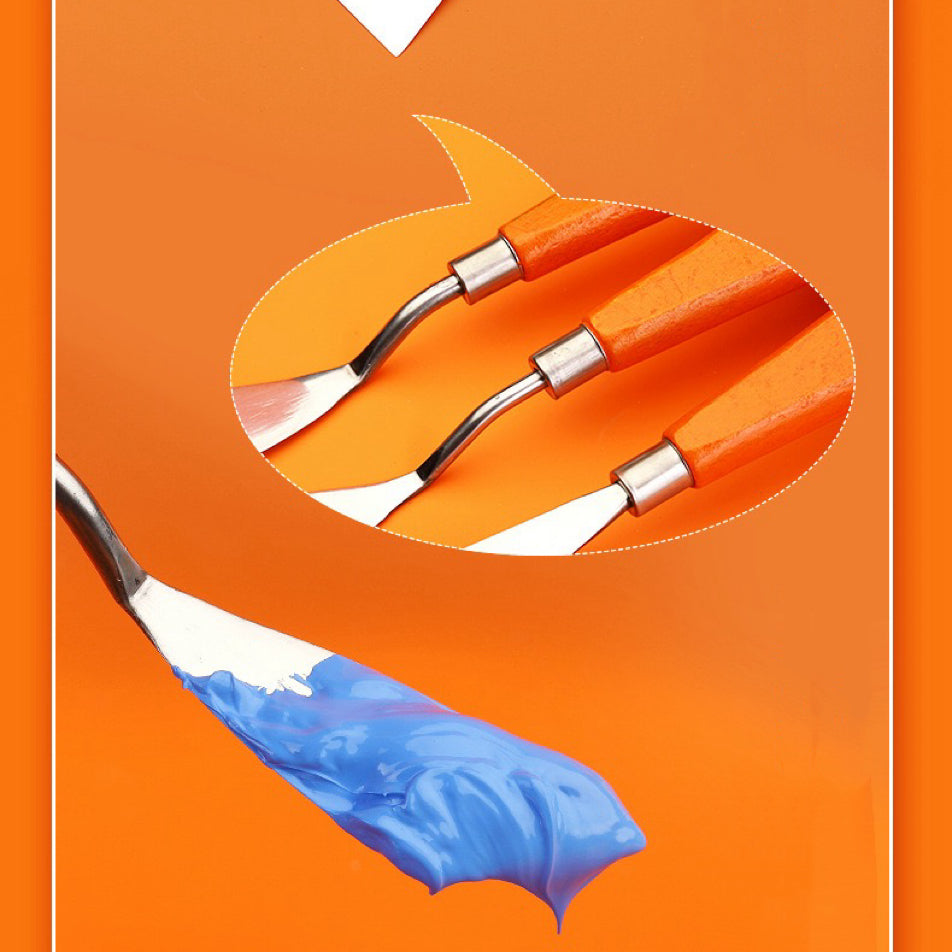 Palette Knife Set for Painting – 3PCS Stainless Steel Spatula Knives for Oil, Acrylic, and Gouache, Artist Painting Tools for Mixing & Texture Art