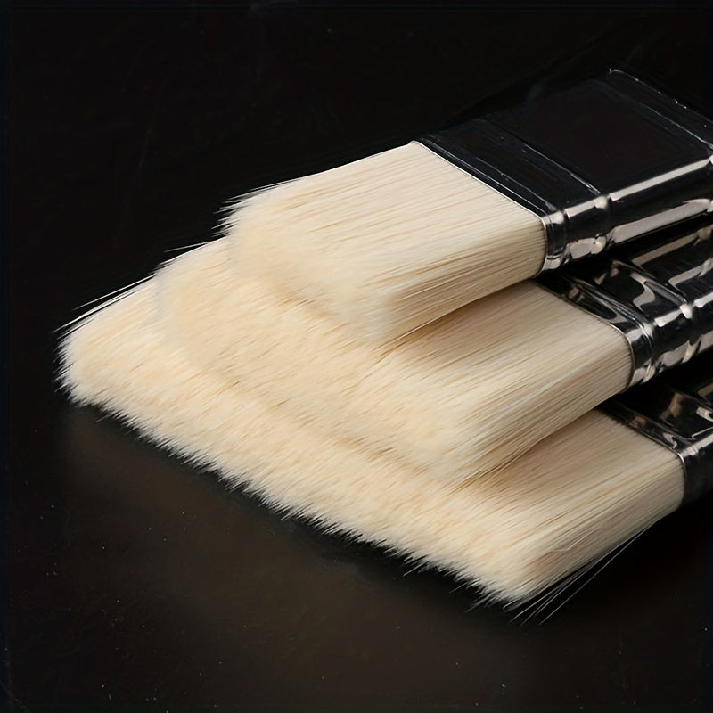 Nylon Hair Brush -  Flat Headed Brush - Painting Pen Brush -  Painting Brush Pigment Brush Water Powder Watercolor Oil Painting Acrylic Wall Painting Hand Painting Wall DIY Painting Tools Art Supplies