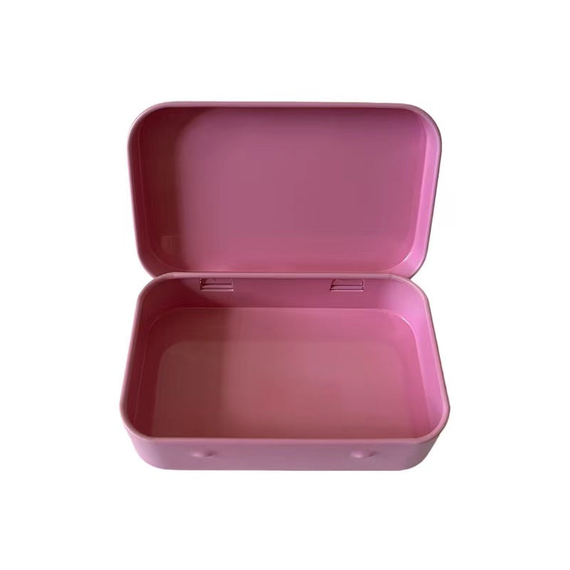 3.75 x 2.37 x 0.8 inches 10 Pcs Metal Hinged Tin Box Container Portable Small Storage Container Kit with Lid for Home Storage