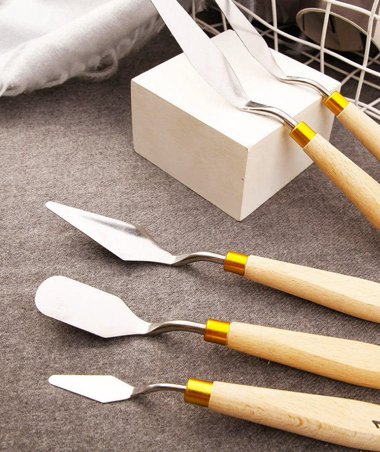 Palette Knife Set – 5PCS Stainless Steel Painting Knives for Oil, Acrylic & Gouache, Artist Spatula Set for Mixing, Blending & Texture Painting