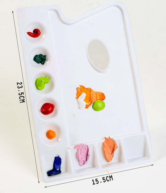 3 Pack 9-Well Plastic Palette Watercolor Paint Tray Palettes for Oil, Watercolor and Acrylic Paints