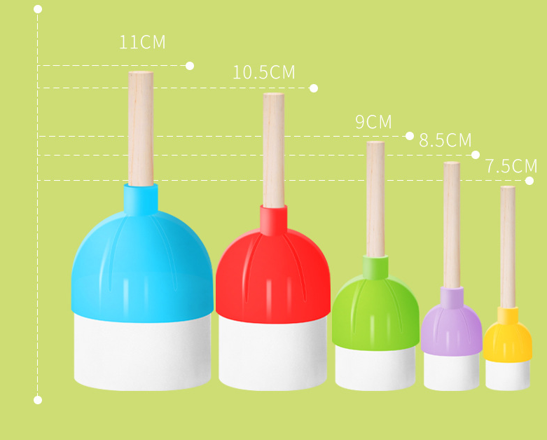 5-Pieces Assorted Size Round Sponges Brush Set, Paint Tools for Kids  paint tools