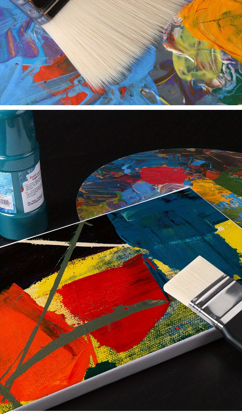 Nylon Hair Brush -  Flat Headed Brush - Painting Pen Brush -  Painting Brush Pigment Brush Water Powder Watercolor Oil Painting Acrylic Wall Painting Hand Painting Wall DIY Painting Tools Art Supplies