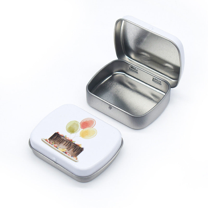 2.3 x 1.9 x 0.6 inches 9 Pcs Small Metal Tin Box Portable Small Container Storage Case With Solid Hinged Top for Drawing Pin Nail Art Bead Earring and Jewelry Craft Organizing