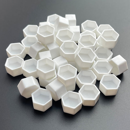 Hexagon Watercolor Pans – 200pcs White Plastic Pans (1.2ml & 2.2ml) for Handmade Paint & Gouache Sets
