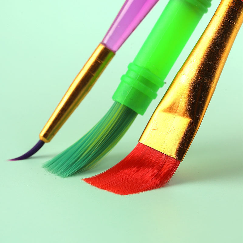 Kids Sponge Painting Brush Set - 12Pcs Watercolor Paint Brushes for Creative Art & Doodling