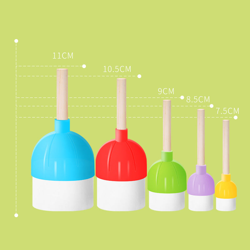 5-Pieces Assorted Size Round Sponges Brush Set, Paint Tools for Kids  paint tools