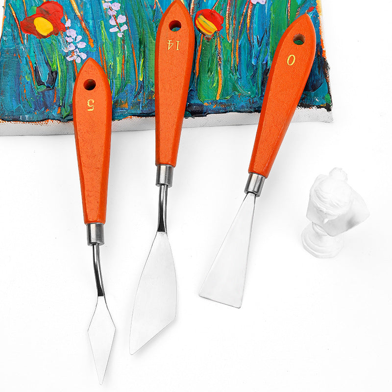 Palette Knife Set for Painting – 3PCS Stainless Steel Spatula Knives for Oil, Acrylic, and Gouache, Artist Painting Tools for Mixing & Texture Art