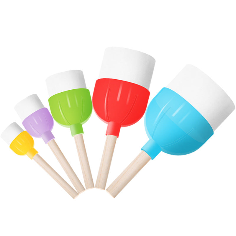 5-Pieces Assorted Size Round Sponges Brush Set, Paint Tools for Kids  paint tools