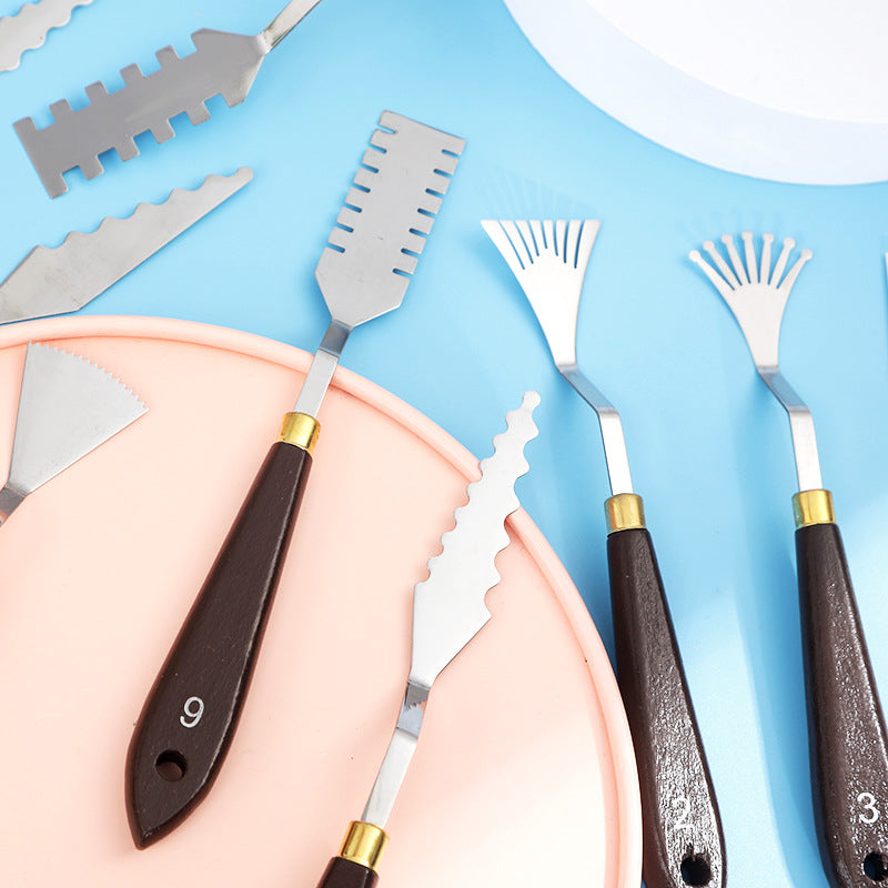 Professional Palette Knife Set – 9PCS Stainless Steel Painting Knives for Artists, Ideal for Acrylic, Oil & Gouache, Perfect for Texture & Impasto Art