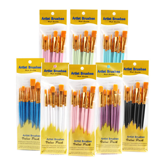 80Pcs Acrylic & Watercolor Paint Brush Set – High-Quality Nylon Bristles with Sturdy Plastic Handles, Smooth Copper Ferrules, Ideal for Oil, Gouache & Watercolor Painting, Assorted Colors