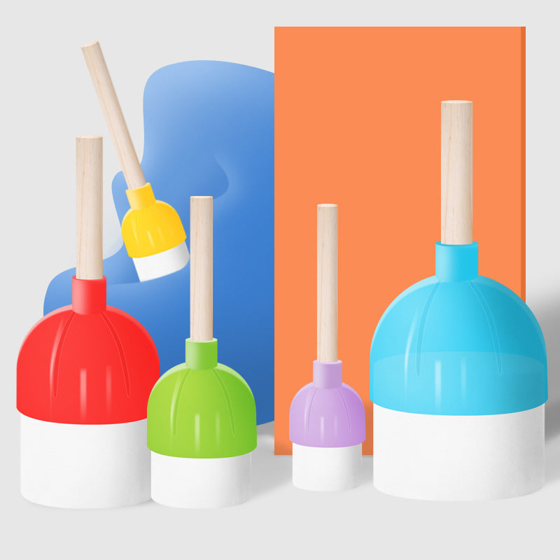 5-Pieces Assorted Size Round Sponges Brush Set, Paint Tools for Kids  paint tools