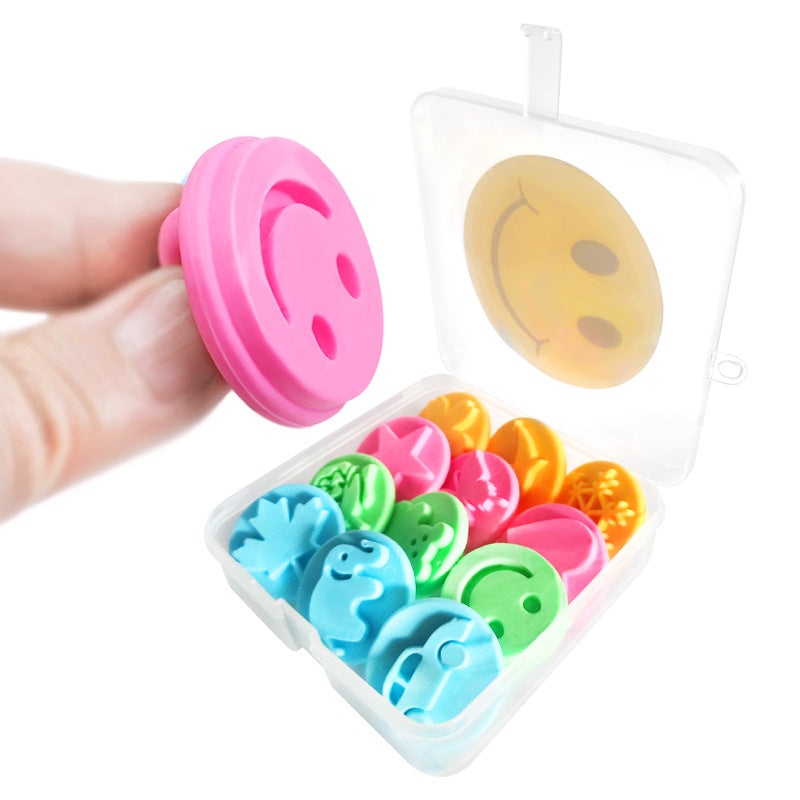 Kids Art Stamps Set – 12pcs Cute Pattern DIY Painting Stamps for Children, Reusable Soft Rubber Craft Stamps for Kindergarten Drawing & Doodling, Easy to Clean & Safe for Little Hands