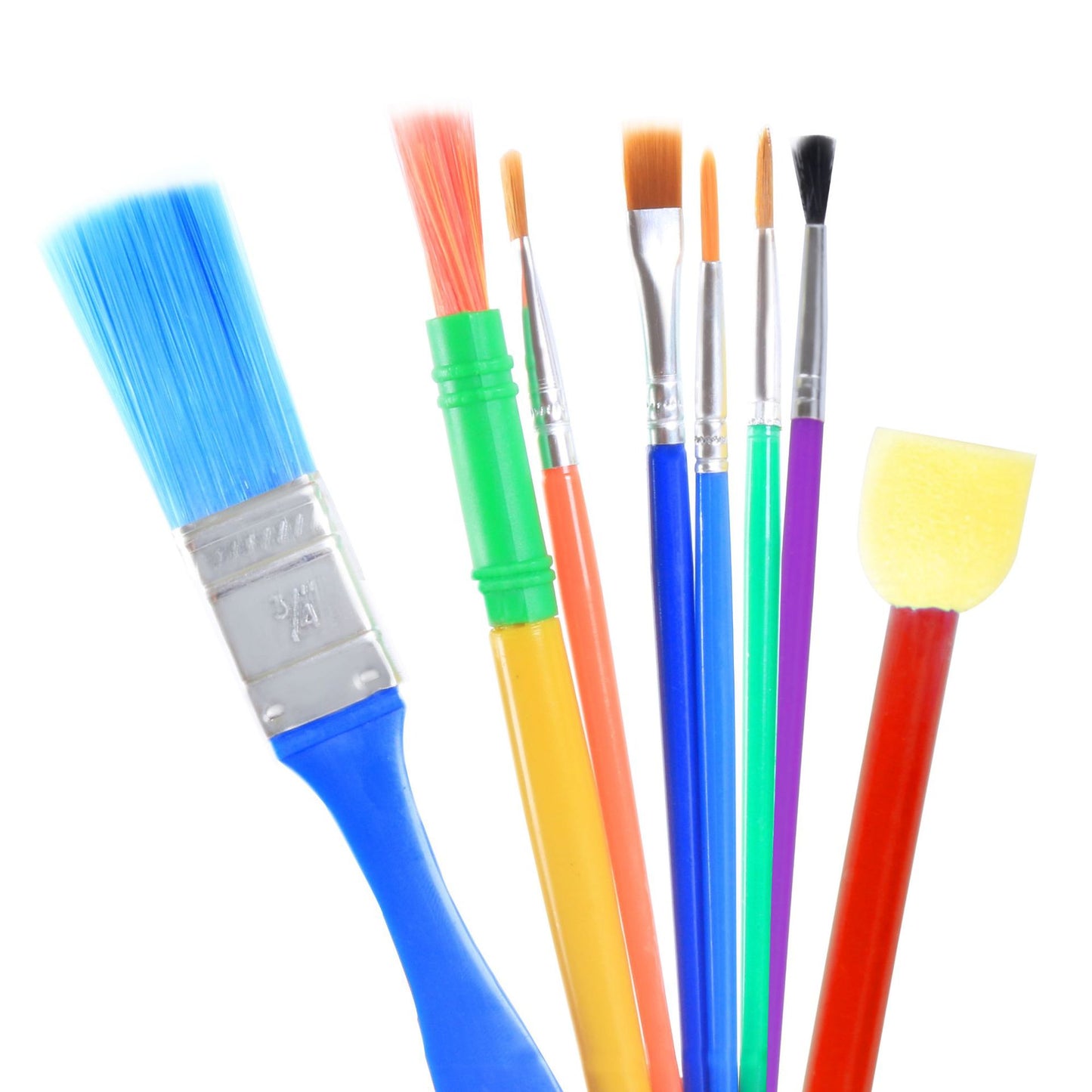 12Pcs Kids Sponge Painting Brush & 1pc Palette Set – DIY Doodle Art Kit with Nylon Paintbrushes, Washable Foam Stamps & Mixing Tray for Early Learning & Creative Play