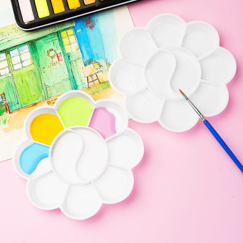 100Pcs Paint Pallet Tray, Painting Pallete, 10 Wells Color Mixing Pallete/Paint Trays for Kids, Plastic Palette