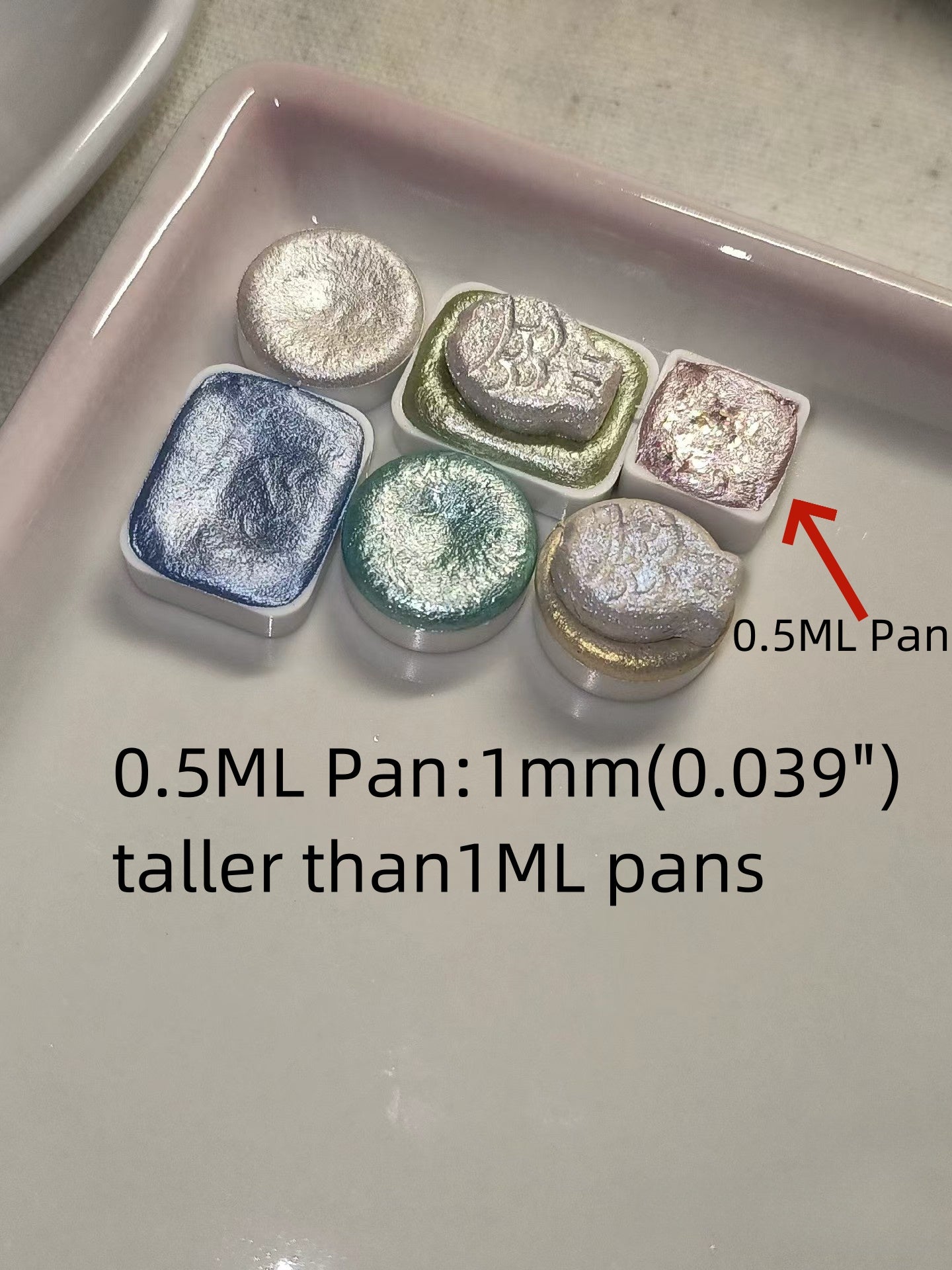 200pcs Square Watercolor Pans (0.5ml) – White & Clear Plastic Pans for DIY Paint Samples