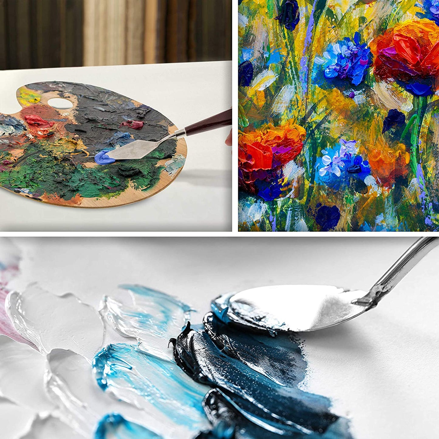 Palette Knife Set – 5PCS Stainless Steel Painting Knives for Acrylic, Oil & Gouache, Artist Spatula Tools for Mixing & Texture Painting