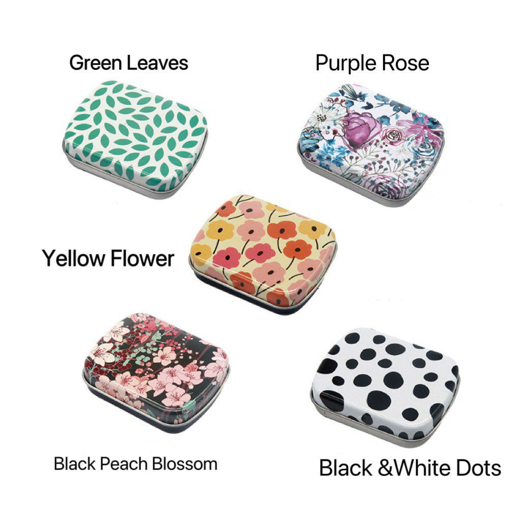 2.3 x 1.9 x 0.6 inches 9 Pcs Small Metal Tin Box Portable Small Container Storage Case With Solid Hinged Top for Drawing Pin Nail Art Bead Earring and Jewelry Craft Organizing