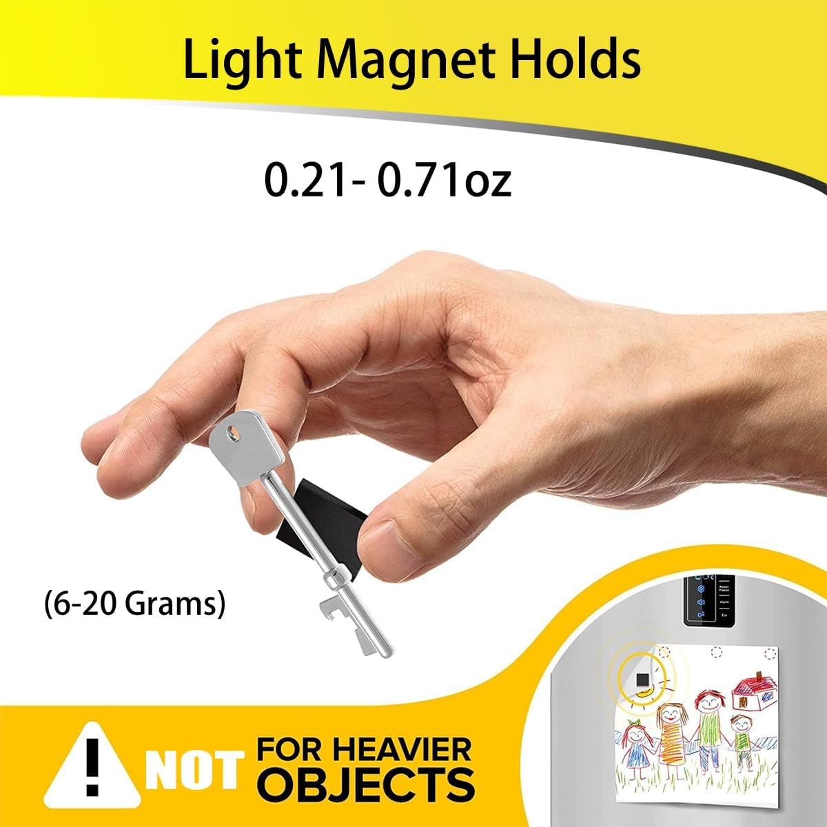 3M adhesive magnet strip holding a key – weight capacity test for magnetic strength