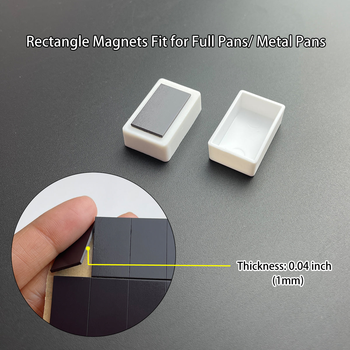 Attach watercolor pans to metal tins using peel-and-stick adhesive magnets