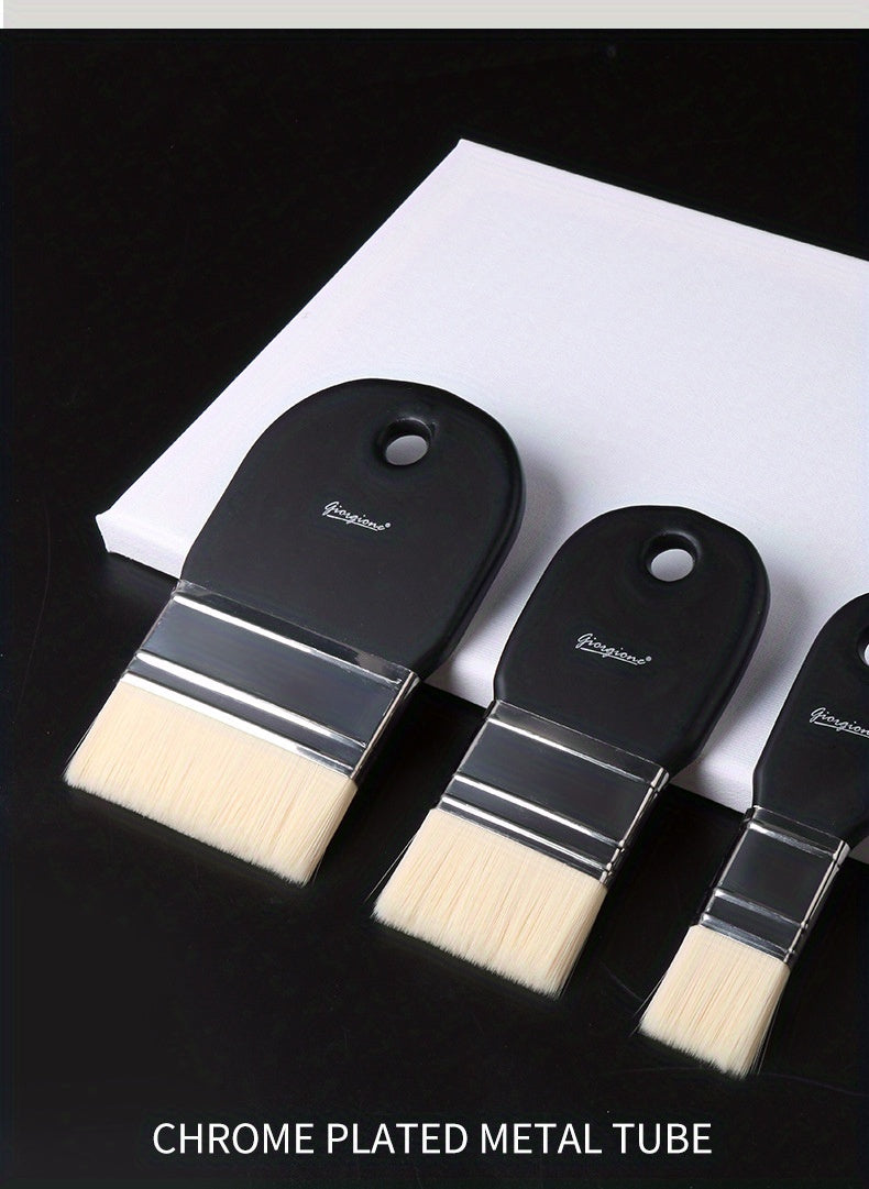 Nylon Hair Brush -  Flat Headed Brush - Painting Pen Brush -  Painting Brush Pigment Brush Water Powder Watercolor Oil Painting Acrylic Wall Painting Hand Painting Wall DIY Painting Tools Art Supplies