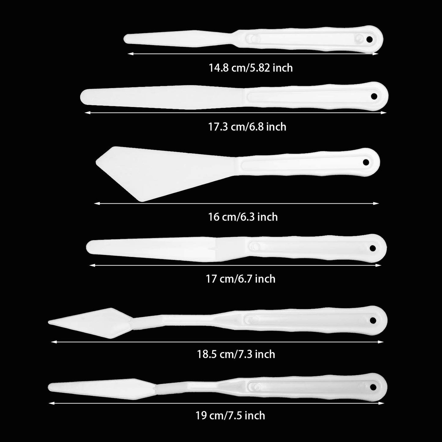 6-Piece Plastic Palette Knife Set – Perfect for Model Crafting, Painting & DIY Art Projects