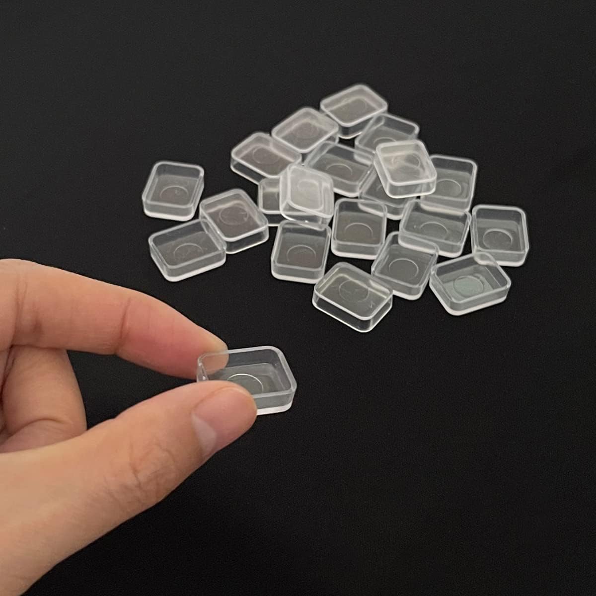 Close-up of handmade watercolor paint in a 1ml plastic pan – highlights color texture and detail