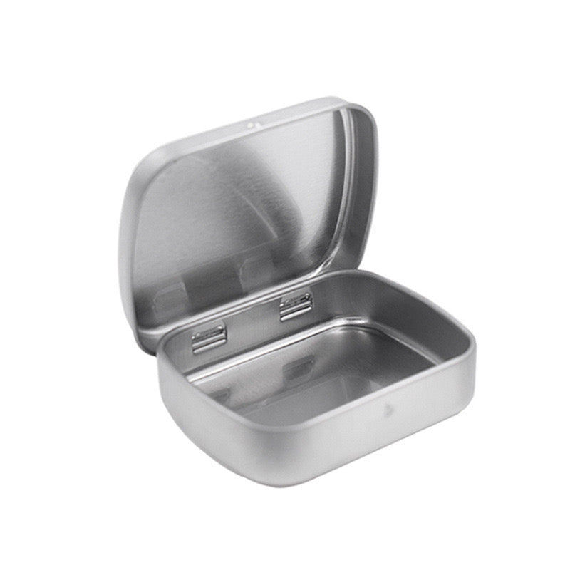 2.3 x 1.9 x 0.6 inches 9 Pcs Small Metal Tin Box Portable Small Container Storage Case With Solid Hinged Top for Drawing Pin Nail Art Bead Earring and Jewelry Craft Organizing