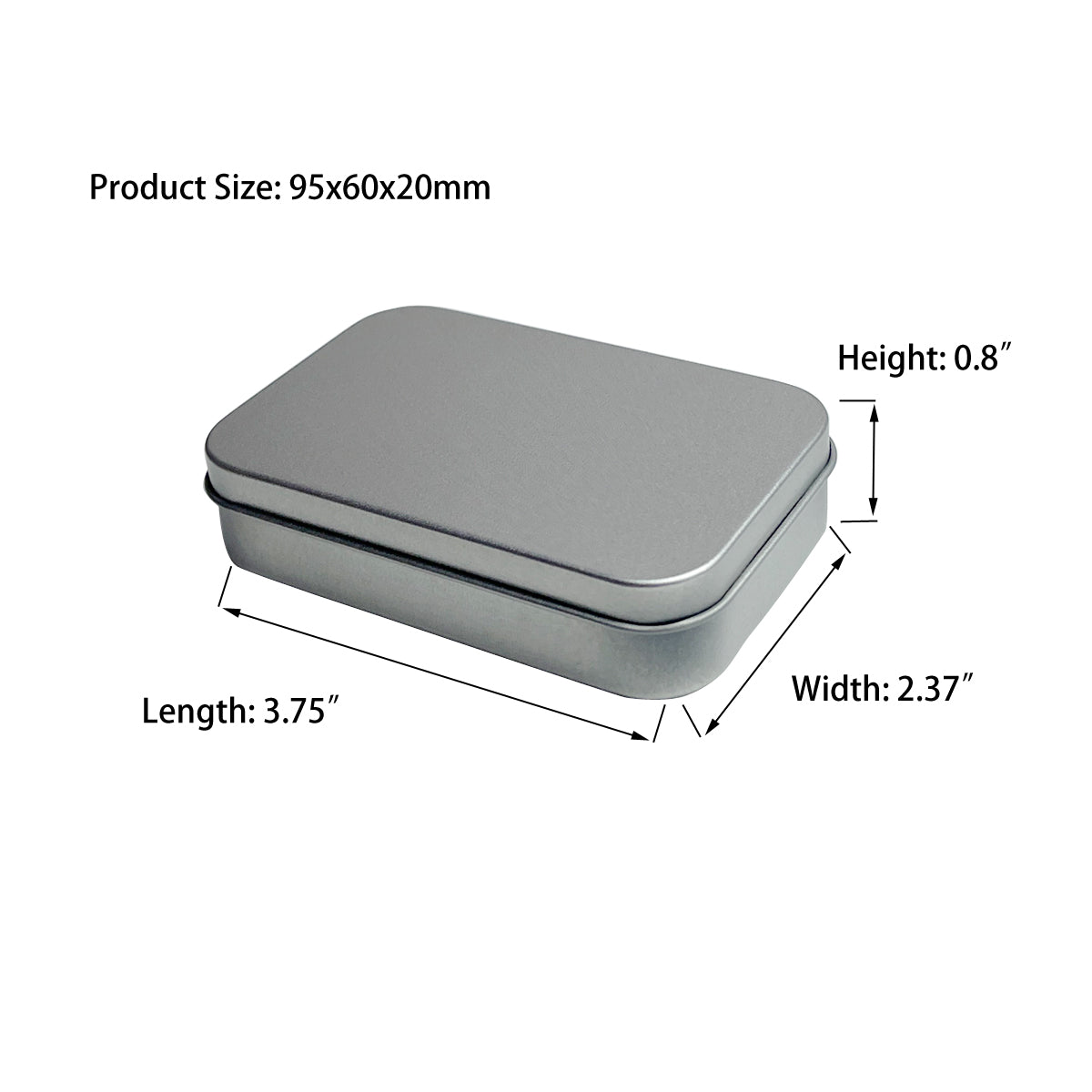 3.75 x 2.37 x 0.8 inches 10 Pcs Metal Hinged Tin Box Container Portable Small Storage Container Kit with Lid for Home Storage