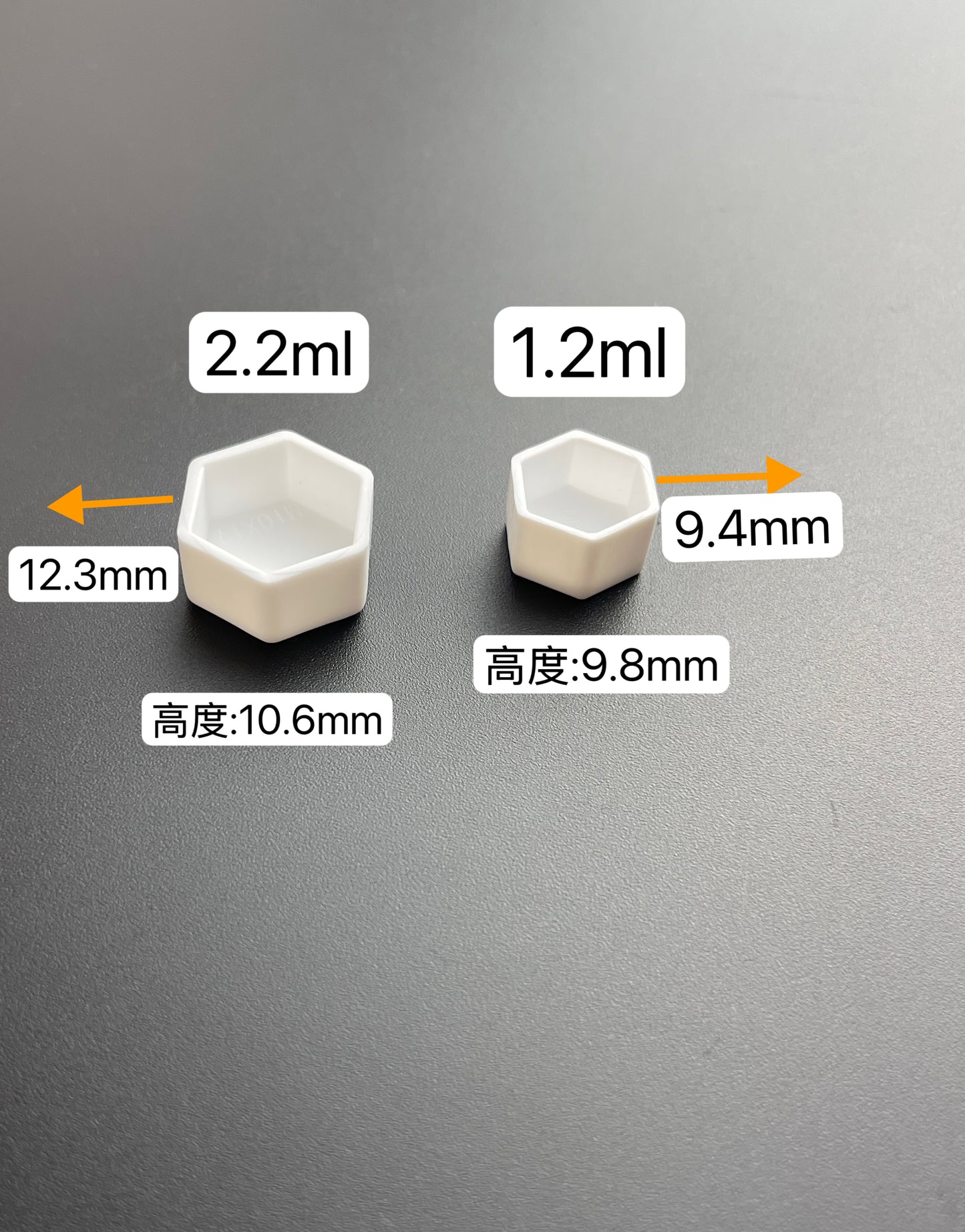 Bulk Hexagon Watercolor Pans – 1000/2000/5000pcs White Plastic Pans (1.2ml & 2.2ml) for Handmade Paint & Gouache