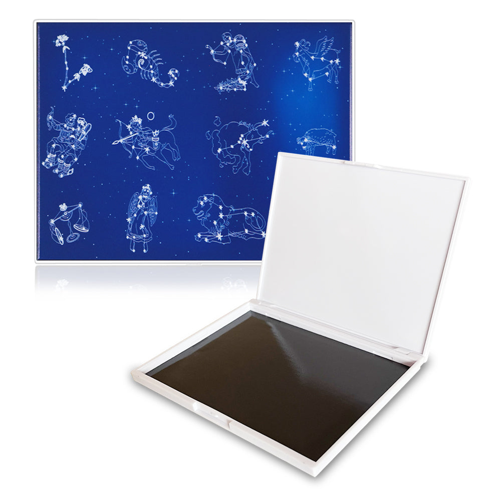 FCLUB Small Watercolor Palette with 55pcs Tiny Metal Pans, Fold Out Mixing Area with Magnet Backings, Watercolor Palette with Lid, Paint Pallet with Lid, Empty Watercolor Palette, Folding Paint Tray