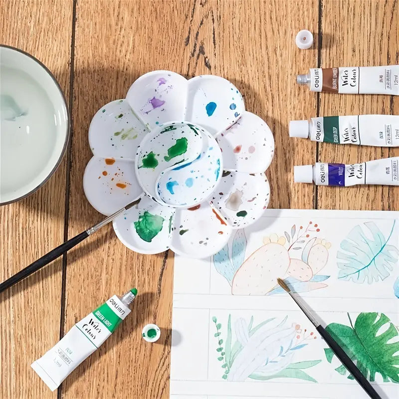 100Pcs Paint Pallet Tray, Painting Pallete, 10 Wells Color Mixing Pallete/Paint Trays for Kids, Plastic Palette