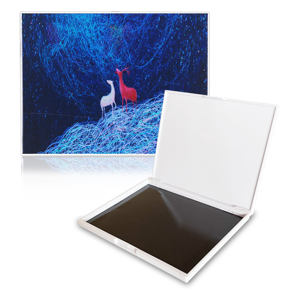 FCLUB Small Watercolor Palette with 55pcs Tiny Metal Pans, Fold Out Mixing Area with Magnet Backings, Watercolor Palette with Lid, Paint Pallet with Lid, Empty Watercolor Palette, Folding Paint Tray