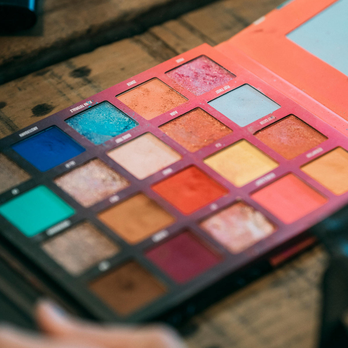 Handmade cosmetics in rectangle metal pans – perfect for eyeshadow, lip tints, and solid makeup DIY kits