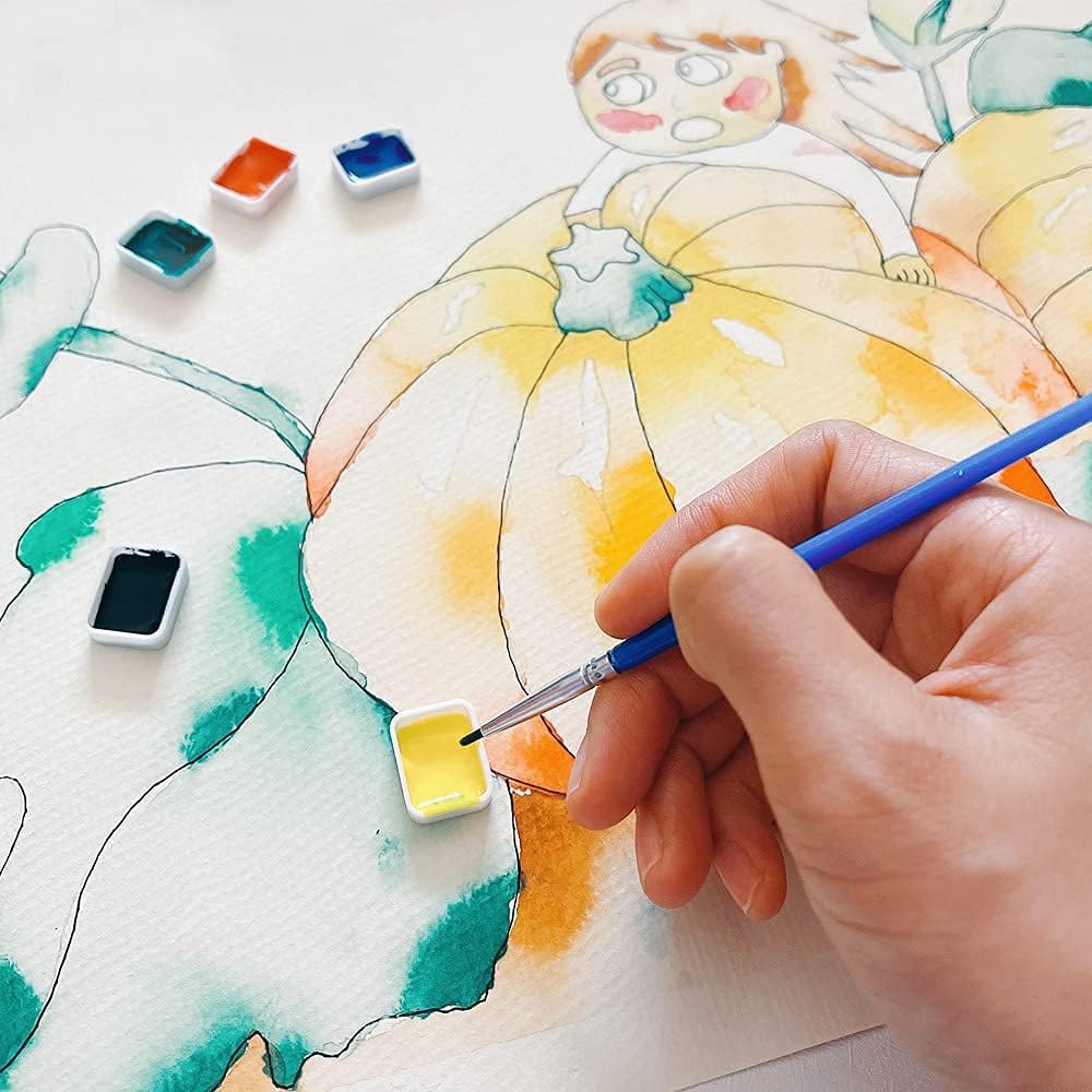 Small 1ml watercolor pans used for art classes, samples, and pigment batch testing