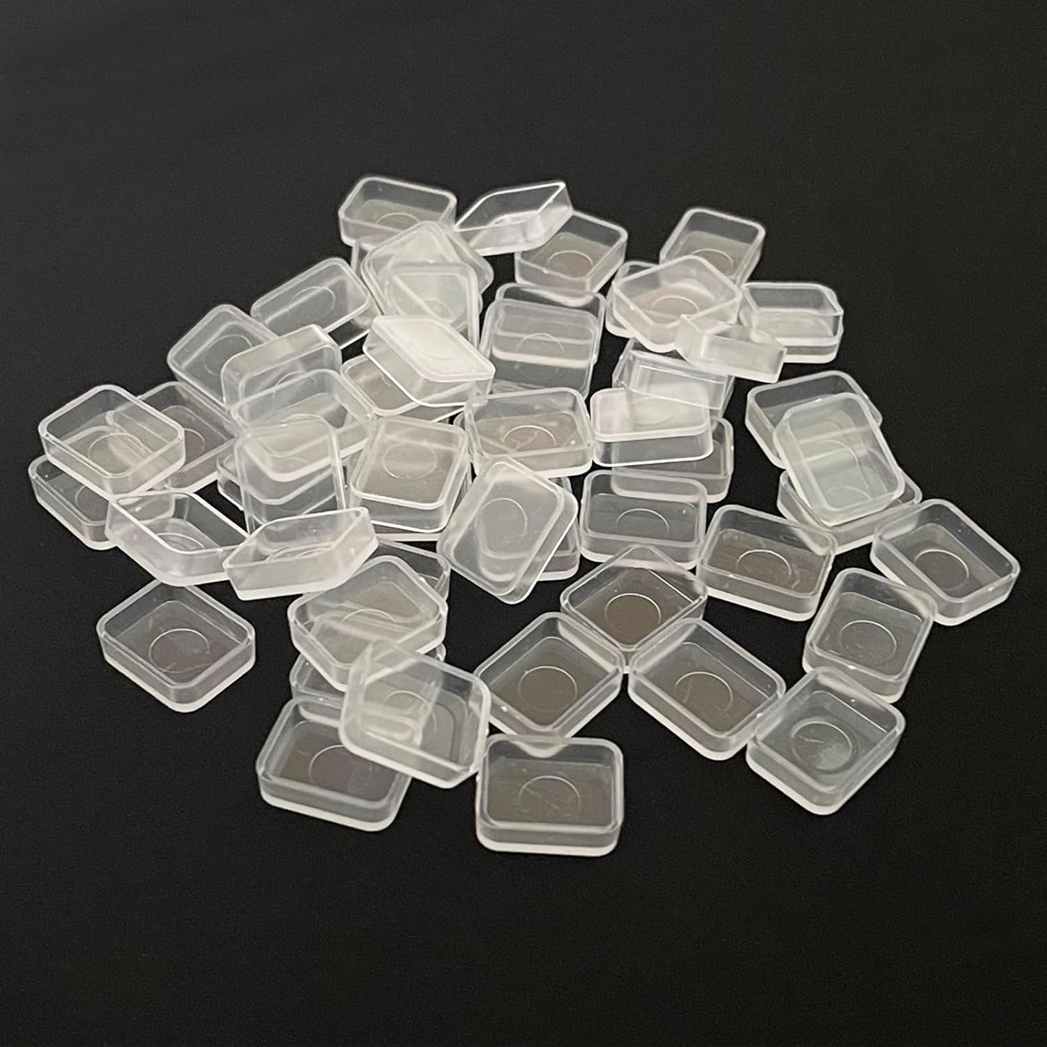 100pcs 1ml rectangle watercolor pans in  clear plastic – empty pans for handmade paints and DIY kits