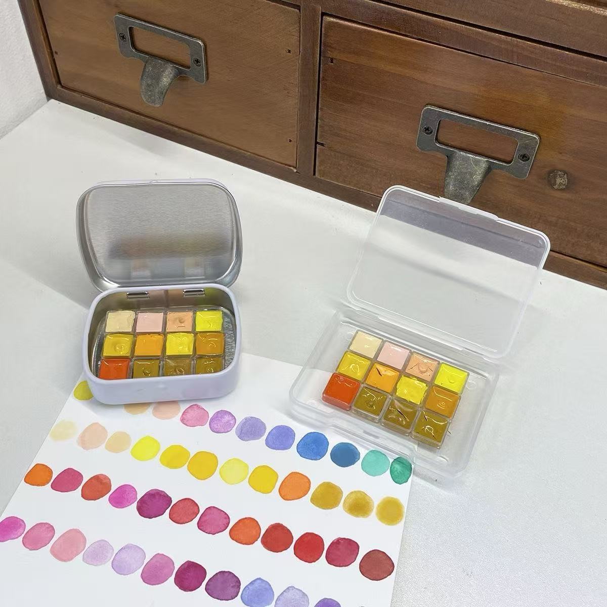 small empty pans for DIY watercolor