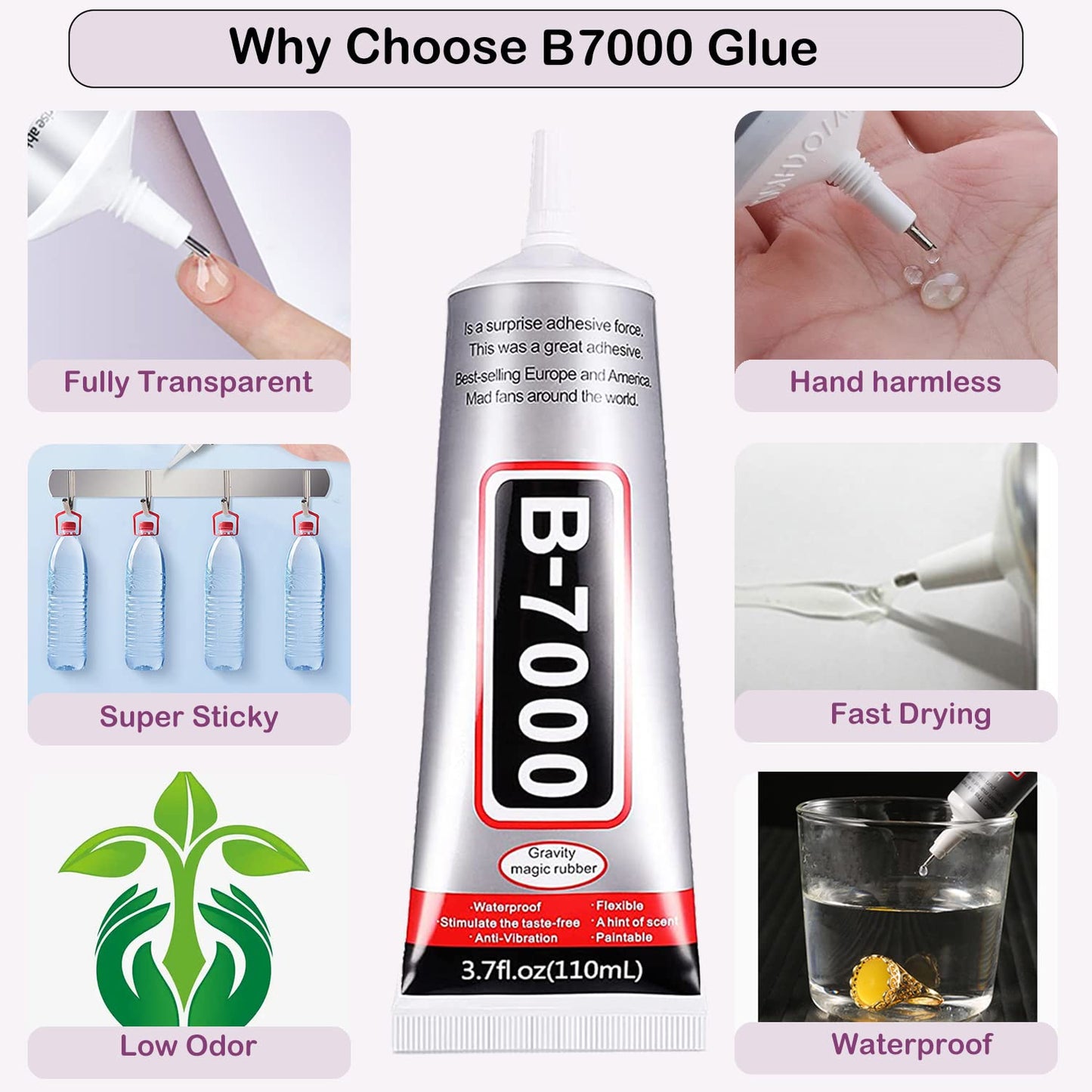 Why choose B7000 glue – strong adhesion, waterproof, flexible, transparent, multipurpose adhesive for crafts and repairs