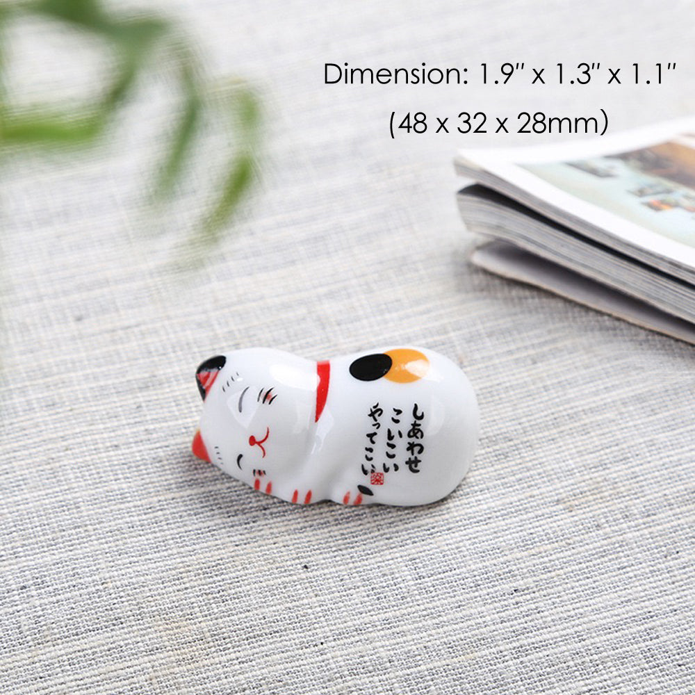 Ceramic Cat Chopstick Holders Set of 10 – Handcrafted Japanese Porcelain Rest for Chopsticks, Spoons, Forks & Brushes | Cute Cat Tableware & Gift Idea