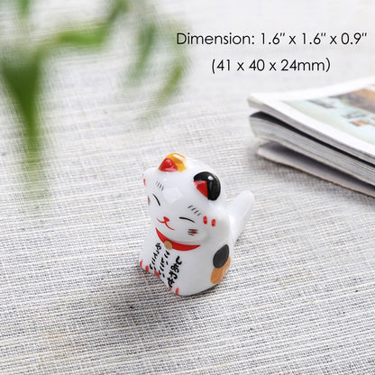 Ceramic Cat Chopstick Holders Set of 10 – Handcrafted Japanese Porcelain Rest for Chopsticks, Spoons, Forks & Brushes | Cute Cat Tableware & Gift Idea