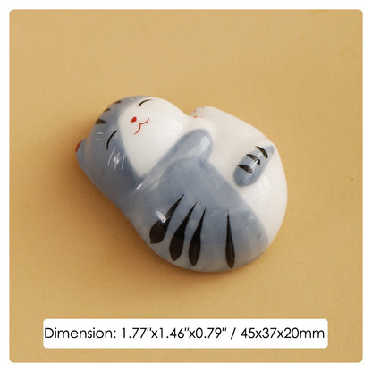 10pcs Ceramic Cat Chopstick Holders – Japanese Porcelain Tableware Rest Set | Cute Cat Kitchen & Gift Decor